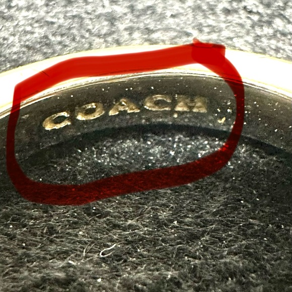 Vintage signed COACH Chalcedony Stone Ring - Picture 6 of 7